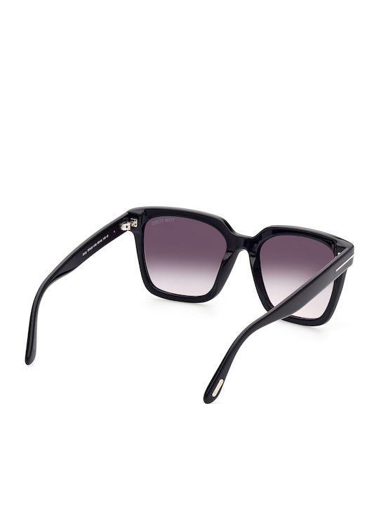 Tom Ford Selby Ochelari De Soare Pentru Femei Cu Ramă Plastic / Acetat Neagră Tartarugă Și Lentile Gri Degrade FT0952 01B