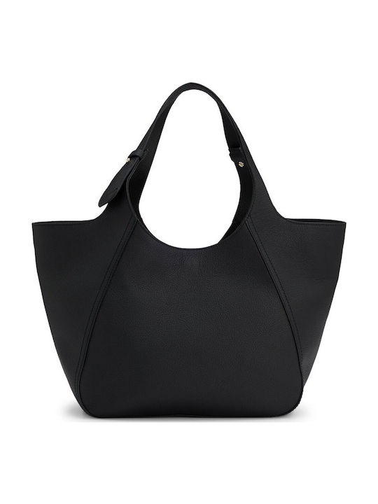 Leder Damentasche Tote Handtasche Schwarz