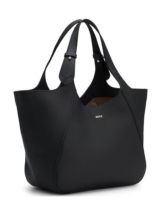Leder Damentasche Tote Handtasche Schwarz