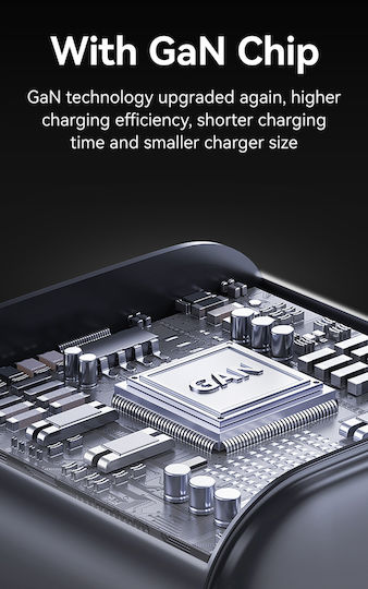 Usams Ladegerät ohne Kabel GaN mit USB-A Anschluss und USB-C Anschluss 30W Weißs (CC263)