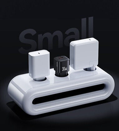 Usams Ladegerät ohne Kabel GaN mit USB-A Anschluss und USB-C Anschluss 30W Weißs (CC263)