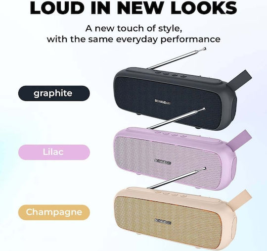 Sonic Gear Super Bass Ηχείο Bluetooth 20W με Ραδιόφωνο και Διάρκεια Μπαταρίας έως 6 ώρες Lilac