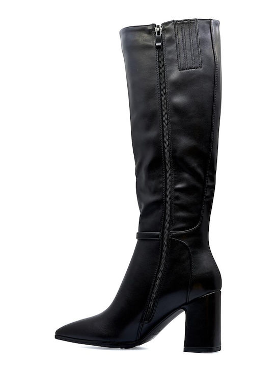 Leder Damenstiefel Schwarz
