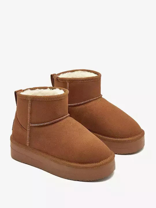 Suede Kids Boots Tabac Brown