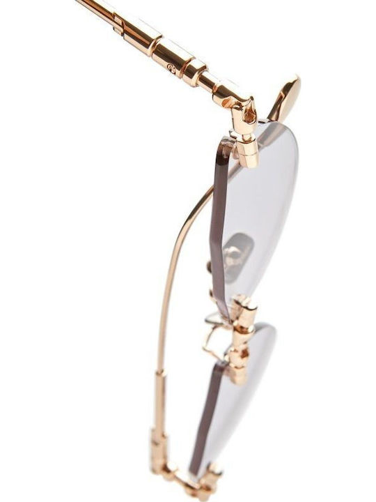 Kuboraum Women's Sunglasses with Gold Metal Frame and Gold Lens