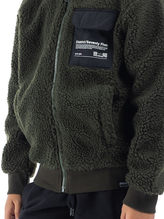 Kids Cardigan Fleece Khaki