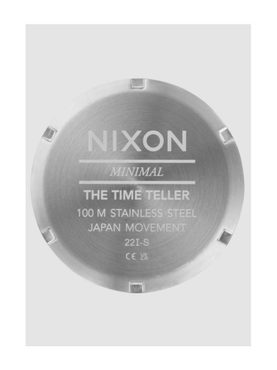 Nixon Time Teller Ανδρικό Ρολόι Μπαταρίας με Ασημί Μεταλλικό Μπρασελέ