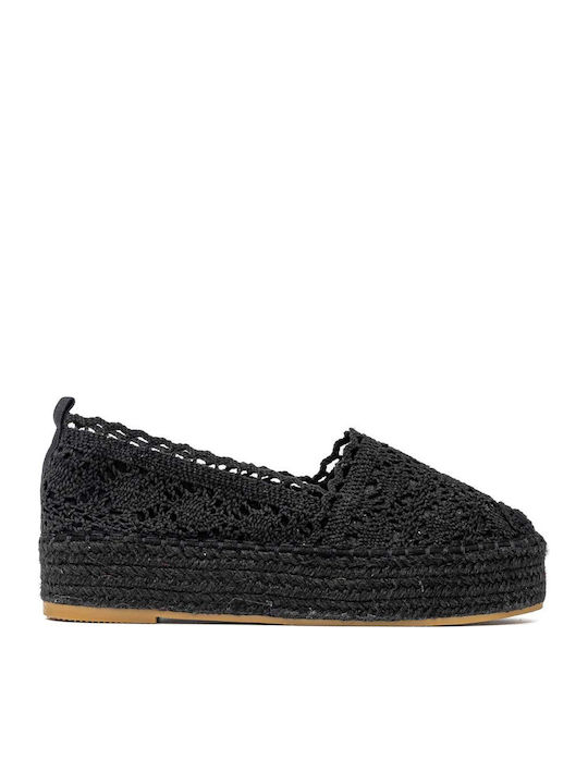 Schwarze Gestrickte Damen Espadrilles Politis