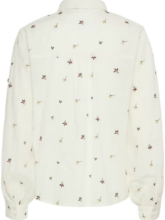 Langärmelig Damen Hemd Off-white