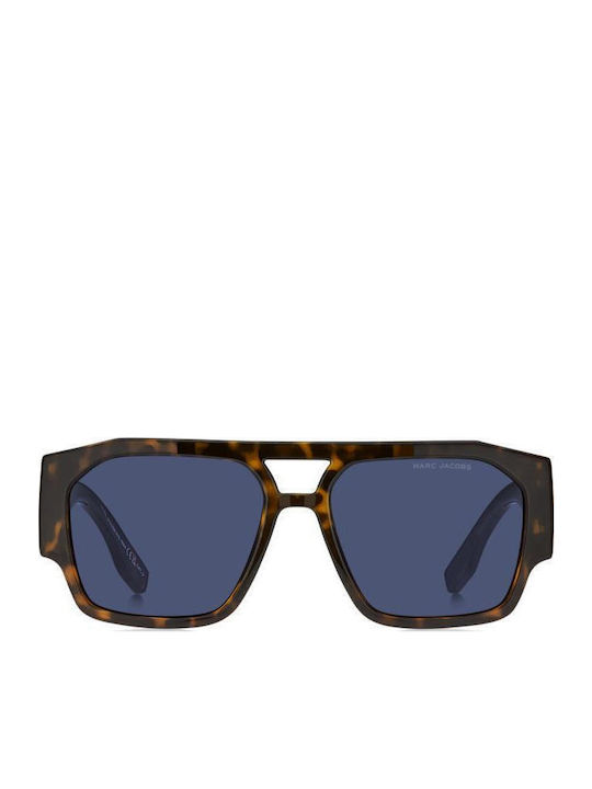 Marc Jacobs Ochelari De Soare Pentru Bărbați Cu Ramă Din Plastic Maro Tortoise Și Lentile Degrade Albastre