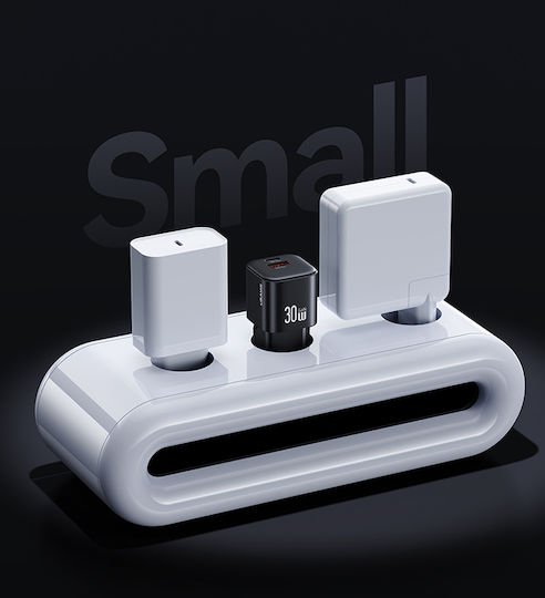 Usams Ladegerät ohne Kabel GaN mit USB-A Anschluss und USB-C Anschluss 30W Schwarzs (CC263)