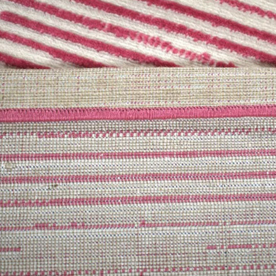 SpitiBazaar Teppich Rechteckig Synthetisch,Polyester/Cotton/Leather Pink - Ecru