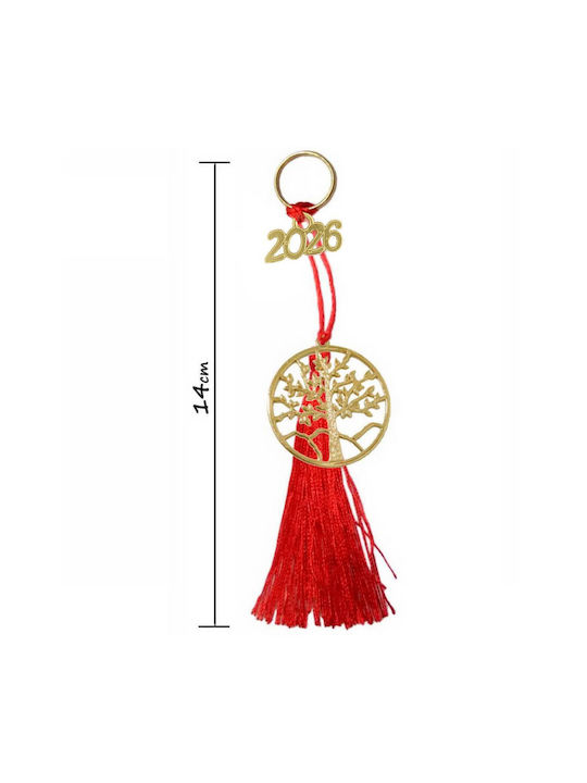 Tatu Moyo Lucrat manual Suspendata Amulet Βrad mic Roșu 2026 14cm 1buc