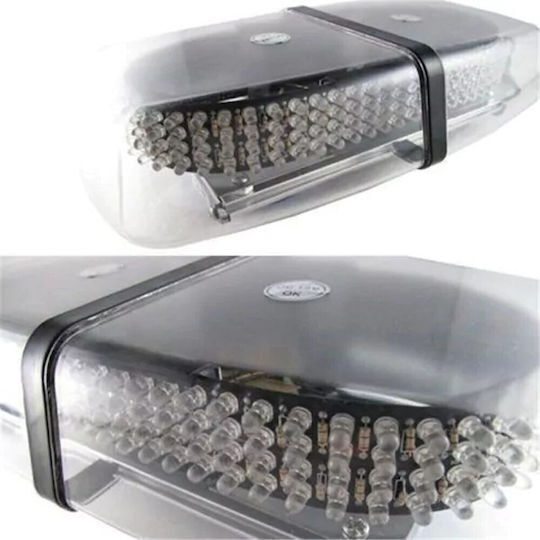 Waterproof Orange Beacon 240 LED 7 Adjustable Lighting Modes Magnetic Base Strobe Light Bar 12v-24v