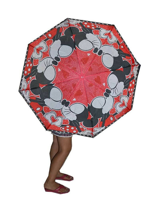 Disney Kids Compact Umbrella Minnie with Diameter 107cm Red