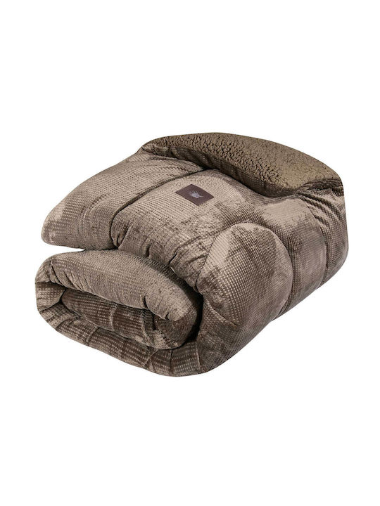 Greenwich Polo Club Duvet Cover with Hollowfiber Filling Single 160x220cm Essential 3958 Taupe 740 GSMGsm 11 togs Togs