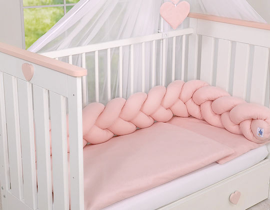 My Sweet Baby Crib Bumpers Braided Inside Dusty Pink