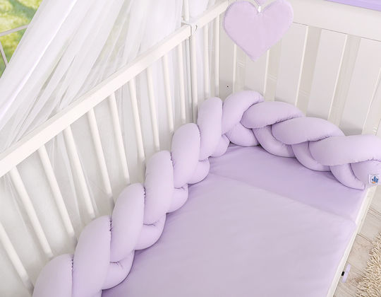 My Sweet Baby Crib Bumpers Braided Inside Purple