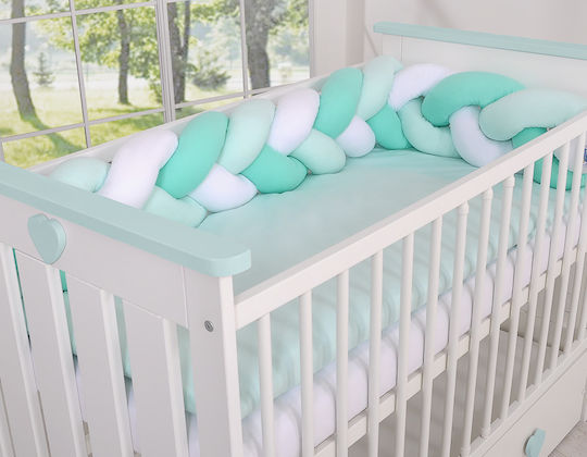 My Sweet Baby Crib Bumpers Braided Inside White And Mint