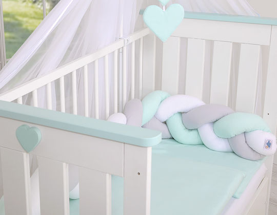 My Sweet Baby Bettumrandungen Geflochten Innerhalb White, Gray, Mint