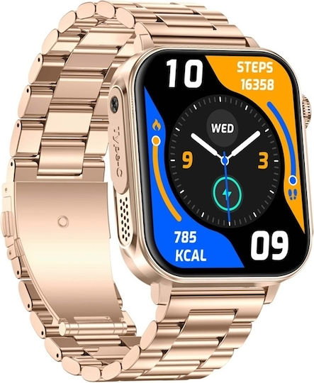 Colmi P80 Stainless Steel Smartwatch with Heart Rate Monitor (Gold)