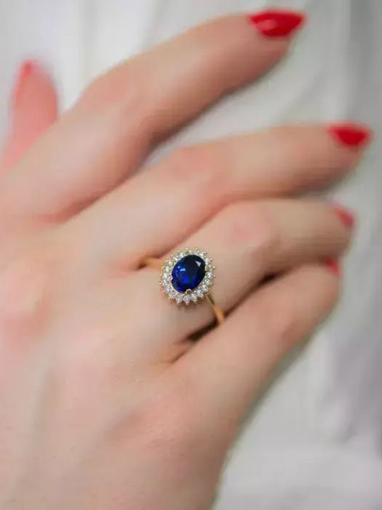 Damen Ring mit Zirkonia aus Gold 14K