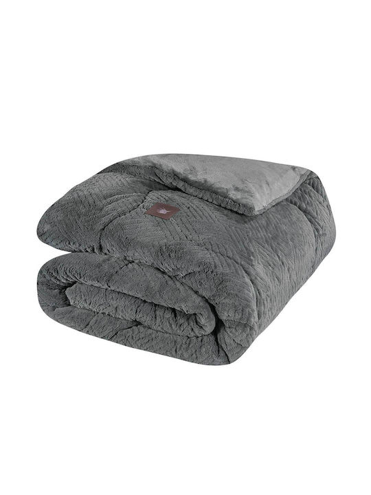 Greenwich Polo Club Duvet Cover with Hollowfiber Filling Queen 240x250cm Essential 3954 Grey 770 GSMGsm 11 togs Togs