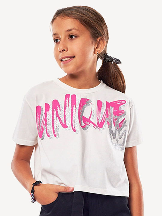 Kids' Crop Top Short Sleeve White