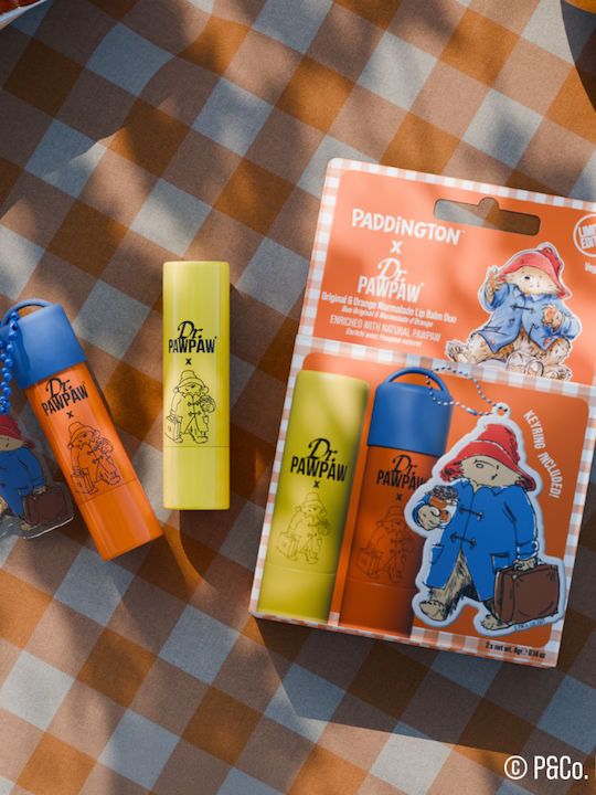 Set 2 Balsamuri de Buze Breloc Paddington Bear Balsam Original + Aromă de Marmeladă de Portocale Dr.pawpaw 2 X 4 G Breloc Paddington Bear Original + Marmeladă de Portocale