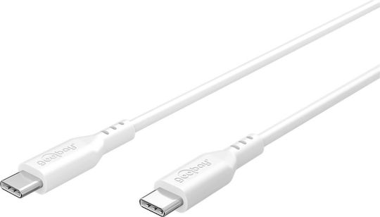 Goobay USB 2.0 Cable USB-C male - USB-C 60W PD Λευκό 1.5m 77743