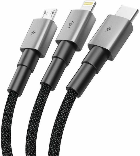 Tech-Protect Ultraboost USB to Lightning / Type-C Cable 3A Γκρι 1.2m