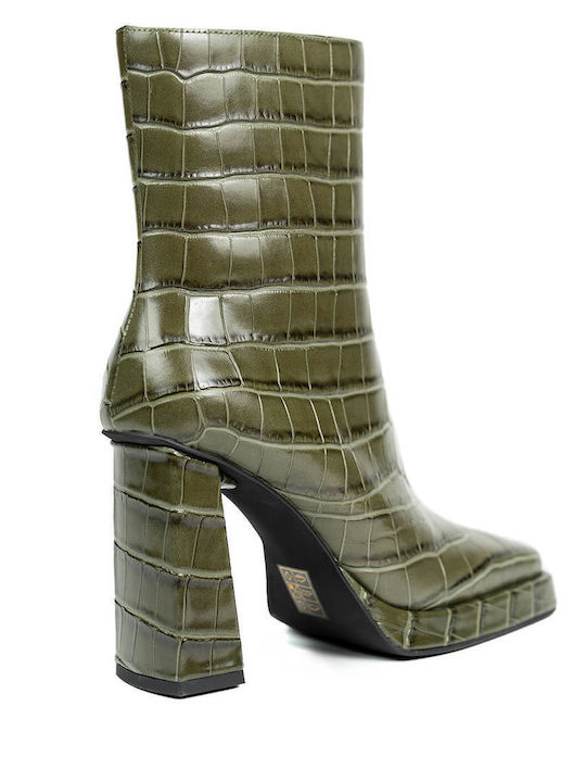 Maximal Lo Leather Women's Ankle Boots Green