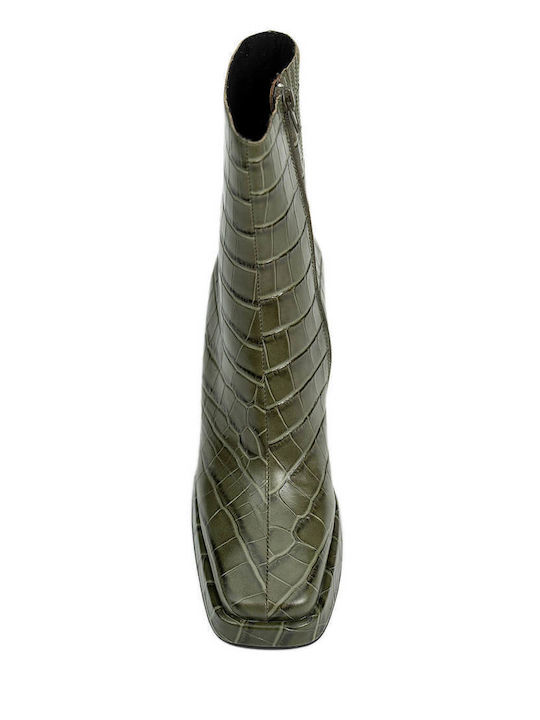 Maximal Lo Leather Women's Ankle Boots Green