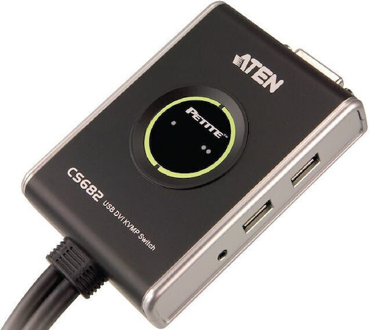 Aten 2-Port USB DVI/Audio Cable KVM Switch with Remote Port Selector
