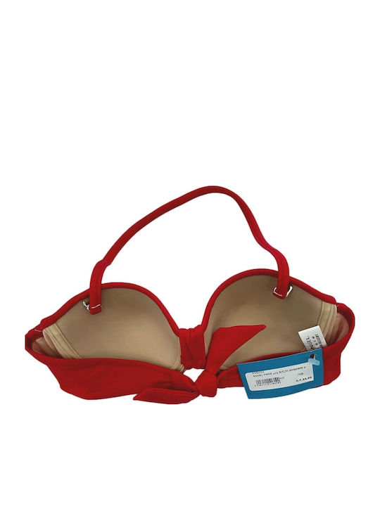 Strapless Bikini Top Κόκκινο