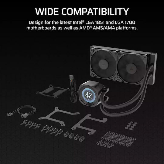 Corsair NAUTILUS 240 RS LCD Water Cooling AIO CPU With 2 Fans 120mm And ARGB Lighting White