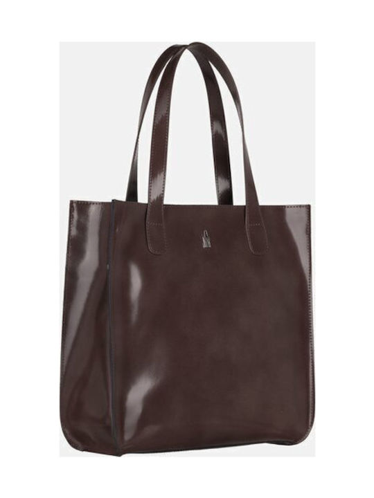 Leder Damen Schultertasche Braun
