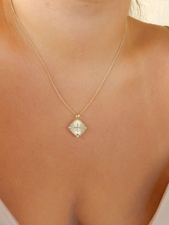 Art d or Anhänger Kinder Amulett Beidseitig mit Kette Konstantinato aus Gold 9K ARDP-KAL-210