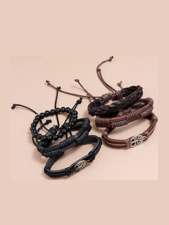 Legend Accessories Дамски Подредба Гривни от Кожа 22см