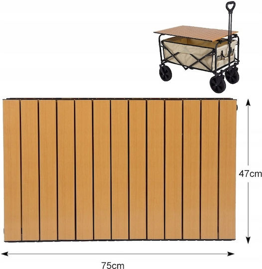 Masă Pliabilă Din Oțel Pentru Mobilier De Camping 70x48cm Bej