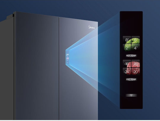 Midea Side-by-Side Kühlschrank 515Es Total NoFrost H191xB83.3xT60cm. Gray MDRM706BIE70