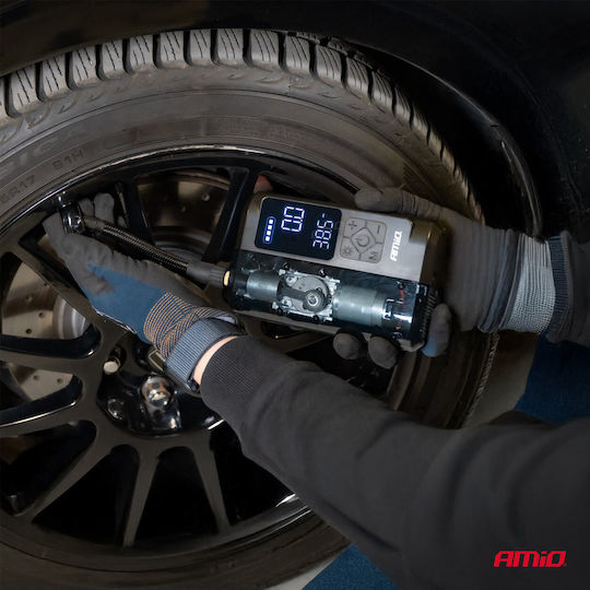 AMiO Τρόμπα Αυτοκινήτου 150PSI Επαναφορτιζόμενη με Μπαταρία 12V