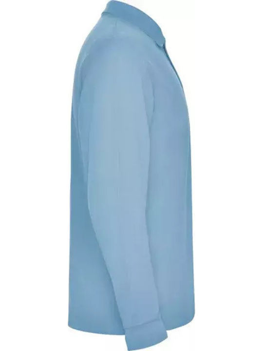 Estrella Polo Long Sleeve Blouse Light Blue