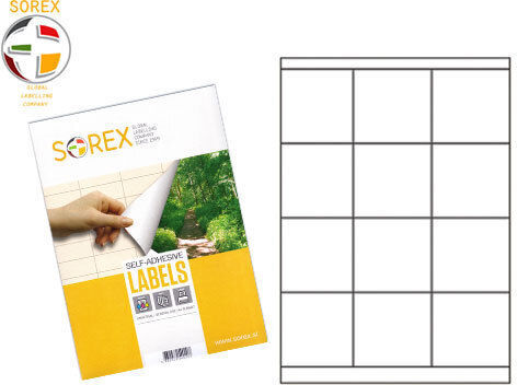 Sorex 1200 Αυτοκόλλητες Ετικέτες Α4 Ορθογώνιες 70x67.7mm