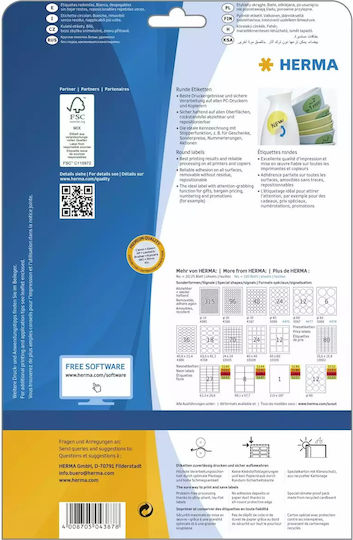 Herma 1200 Self-Adhesive Round A4 Labels 30mm
