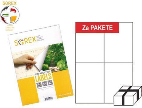 Sorex 800 Αυτοκόλλητες Ετικέτες Α4 Ορθογώνιες 105x74mm