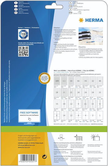Herma 1100 Self-Adhesive Rectangular A4 Labels 48.3x25.4mm