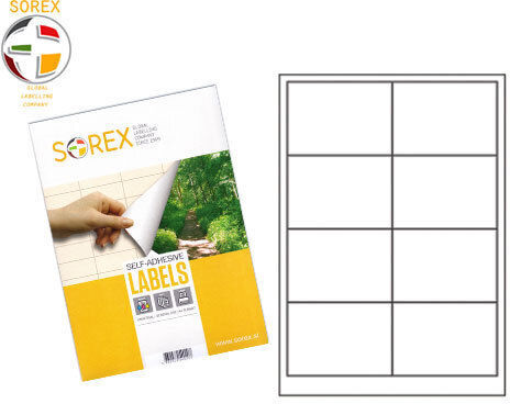 Sorex 800 Selbstklebende A4-Etiketten 97x67.7mm
