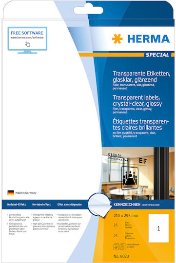 Herma 25 Selbstklebende A4-Etiketten 210x297mm