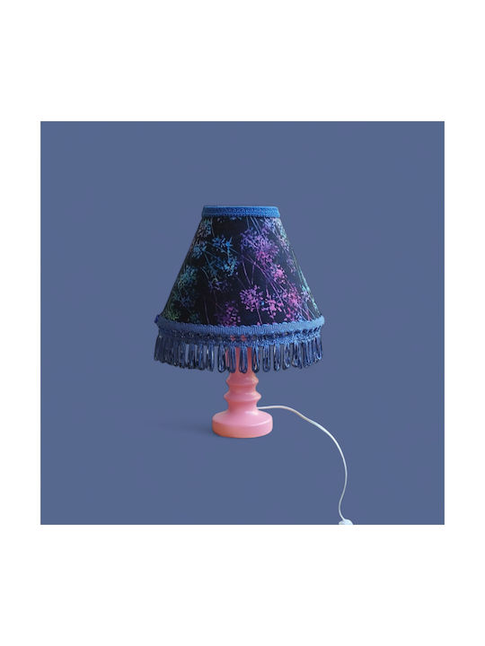 Oxygen Shinny Sky Table Lamp for E27 Socket with Blue Shade and Pink Base